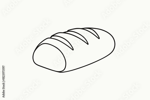 Simple line drawing of a loaf of bread