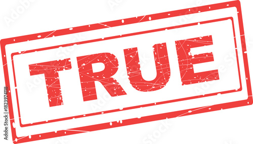 vector illustration red worn texture rubber stamp true text