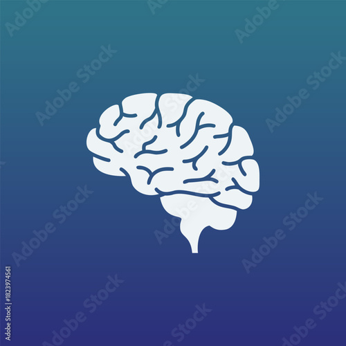 Brain icon flat vector illustration