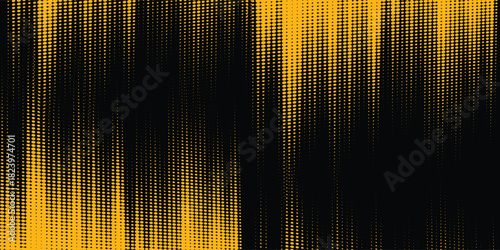 Abstract halftone yellow dots pattern and black gradient grunge texture background. Dotted line comic sport style, modern