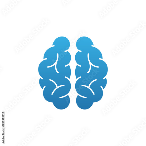 Brain icon flat vector illustration