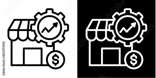 Micro Enterprise Icon Set White Style Collection
