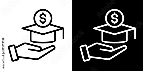 Financial Literacy Icon Set White Style Collection
