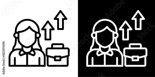 Women Entrepreneurs Icon Set White Style Collection
