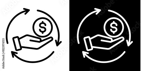 Loan Cycle Icon Set White Style Collection
