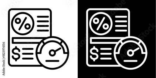 Credit History Icon Set White Style Collection
