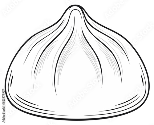 Simplified illustration of a pleated bun with shading