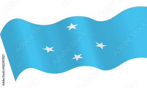 Micronesia flag, ribbon, badge, emblem