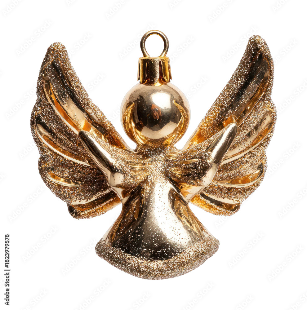 Fototapeta premium PNG Golden angel ornament decoration