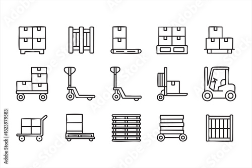 Material handling equipment symbols for warehouse operations