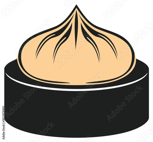 Dim Sum Illustration. Chinese Steamed Bun. Dumpling Vector Illustration