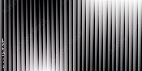 Texture of ribbed background. Silver gradient background of striped lines. Ribbed gray background. Metallic ribbed horizontal background.