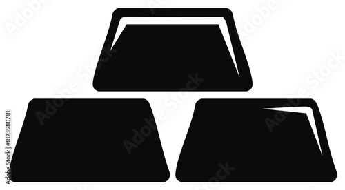 Stacked black gold bar ingots icon representing wealth, finance, and investment