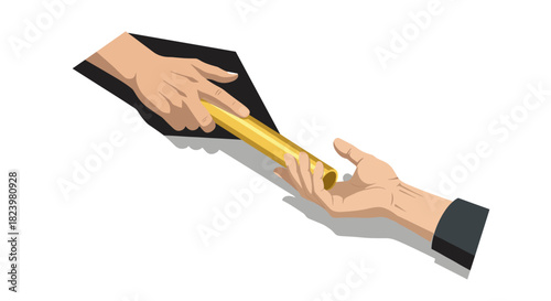 Business handover concept illustration for teamwork and partnership design