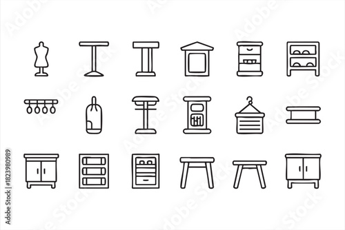 Wardrobe and rack symbol pack for retail and fashion displays