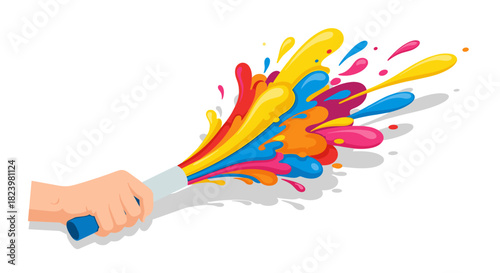 Colorful paint brush splash concept for creative design and art projects