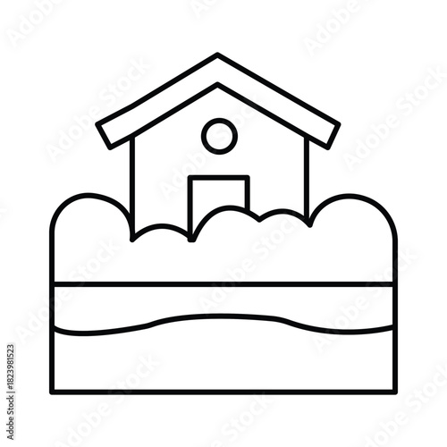 Seaside Home Vector icon which can easily modify or edit
