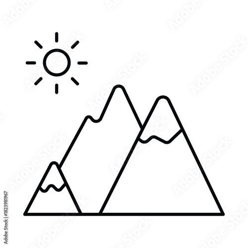 Mountain Range Vector icon which can easily modify or edit