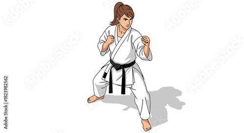 Martial arts training pose for karate enthusiasts and self defense classes