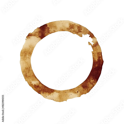 Coffee stain ring on Transparent Background