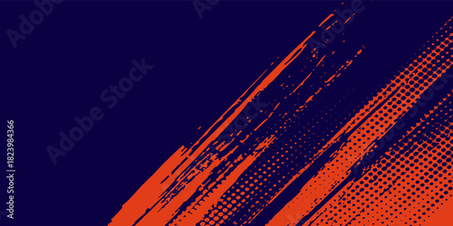 Abstract speed lines style orange color halftone banner design template modern arts. eps 10