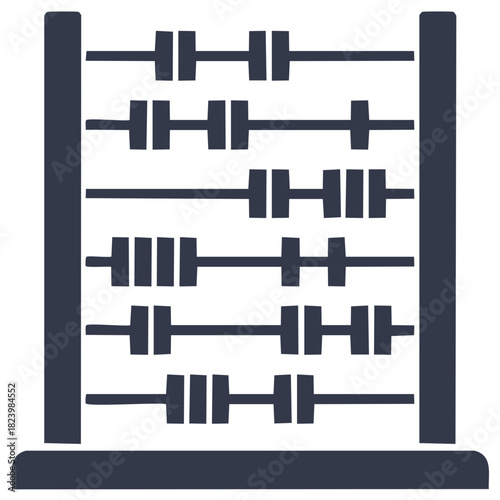 Classic abacus illustration, calculating and math symbol, business and finance icon