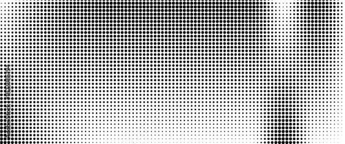 Dotted halftone gradient texture. Fading polka dot background. Repeated dots gradation pattern background. Black vanishing comic pop art overlay backdrop.