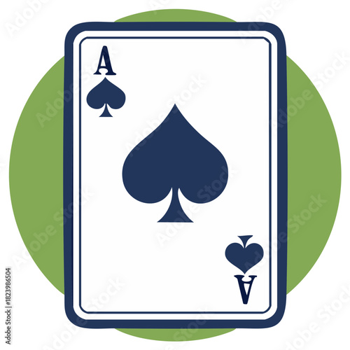 Stylized Ace of Spades Playing Card Icon Representing Luck Power and Strategy
