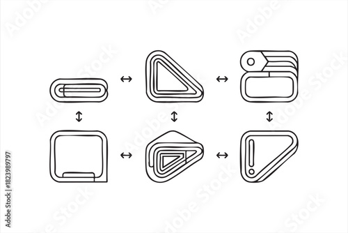 Mobile device folding process diagram for tech innovation visuals