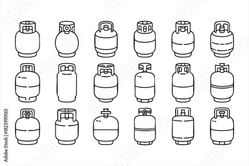 Minimal fuel tank and gas bottle symbols for equipment graphics