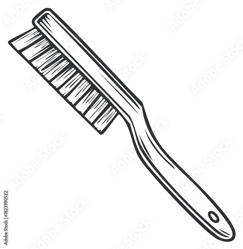 Vintage hand scrubbing brush illustration for cleaning or hygiene