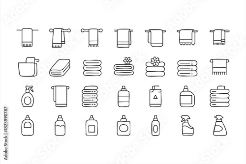 Soap bottle and hygiene container icons for hospitality projects