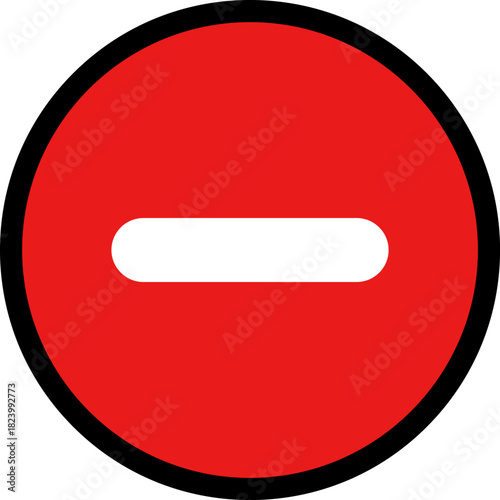 Minus remove icon set. Stop sign. Horizontal line, dash inside circle outline and solid for delete actions, reduce functions, deletion, quantity adjustment, interface controls. Vector PNG JPG