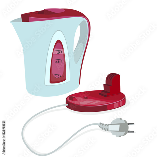 Stylish Electric Water Kettle Vector Art
