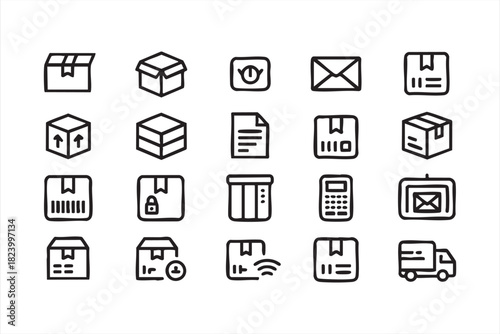 Express delivery and parcel graphics for online shopping and courier themes