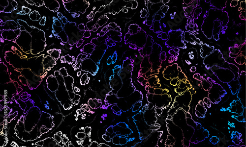 Liquid art, black abstract background. Fluid dark marble texture. Vector illustration.