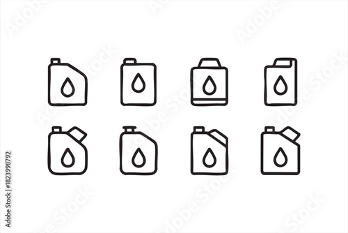 Portable fuel can graphics for transport, refill and emergency supply concepts