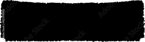 Black grunge brush stroke rectangular vector banner with rough edges for layout poster card design isolated on transparent background