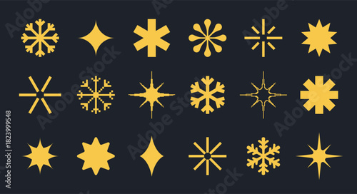 Modern Geometric Snowflake Shapes