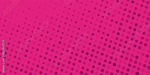 Pink dot pattern gradient texture background. Abstract illustration in halftone and retro pop art style. Creative Valentine's Day design concept.