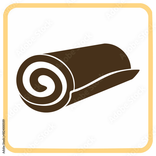 Rolled Swiss Cake Dessert Icon