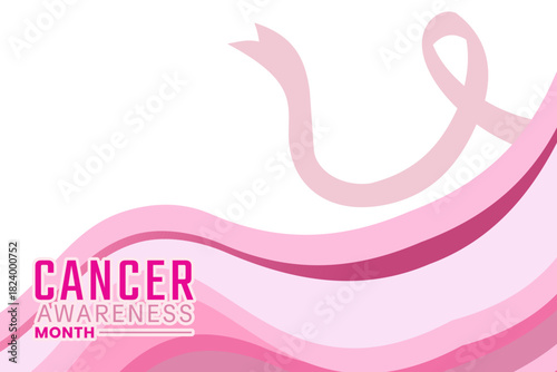 Abstract Purple wave colorful with purple ribbon cancer symbol vector background. World cancer day background. Cancer awareness month background illustrations