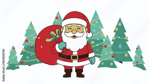 Santa Claus in a Festive Winter Wonderland