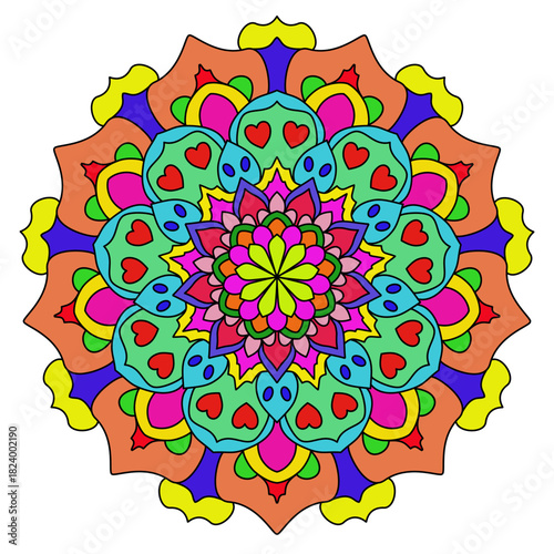 Vector Colored Mandala Round Colored Mandala Design 
