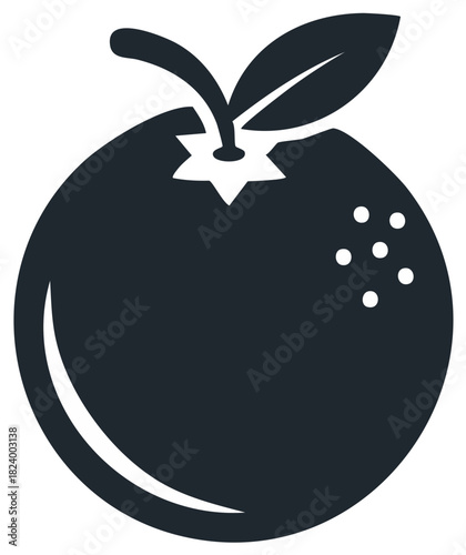 Stylized orange citrus fruit icon simple minimalist graphic design element