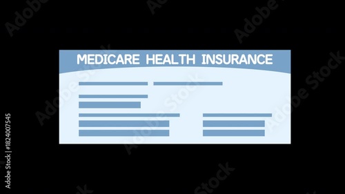 Animation of a US Medicare health insurance card coming to the center
