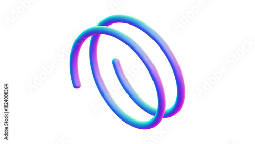 Colorful 3D Helical Tubes in Gradient Spiral Design