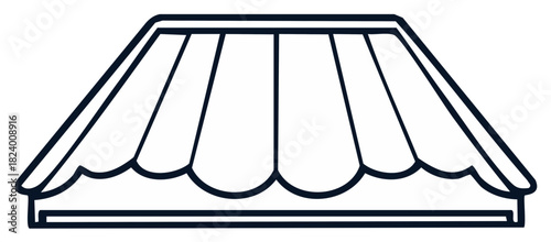 Stylized awning icon illustration of shop shade covering or market stall covering
