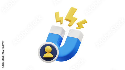 creative business types of icons ,3D Illustration of Data Analysis with Charts, Magnifying Glass, Gear, and Cloud Computing Icons