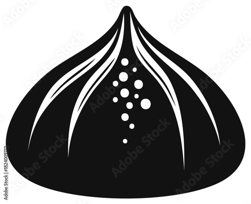 Minimalist black fig fruit silhouette vector graphic icon